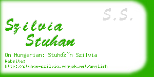 szilvia stuhan business card